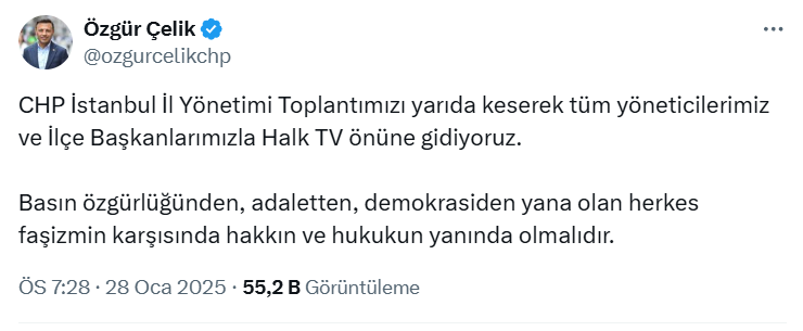 CHP Halk TV Binası Önünde Toplanacak