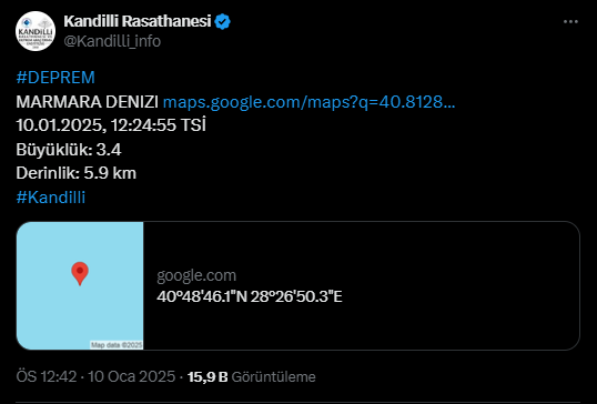 Kandilli Açıkladı: İstanbul'da Deprem!