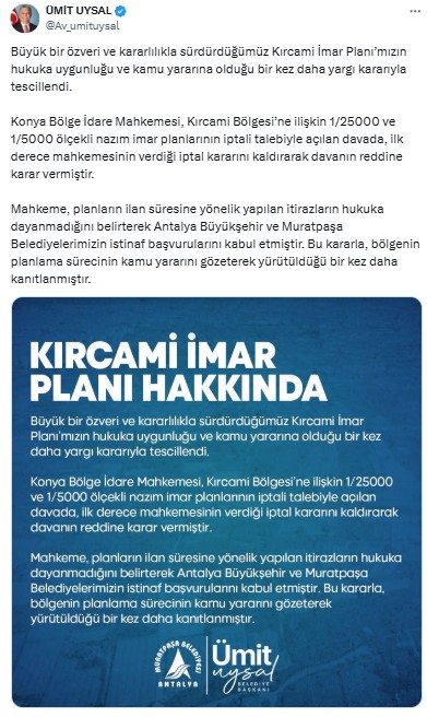 Kırcami’de Son Yargı Kararı! Ümit Uysal Açıkladı 2