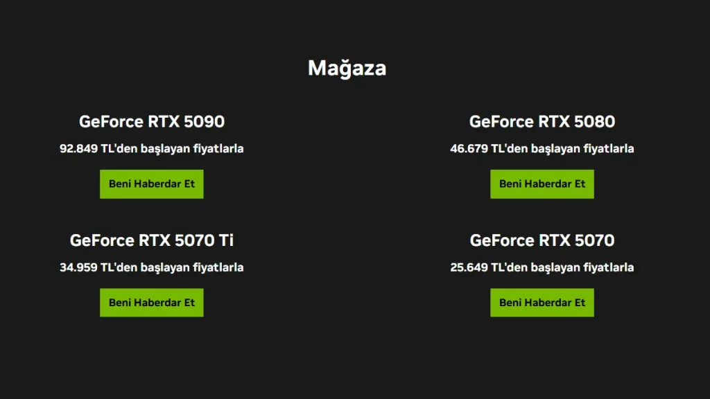 Nvidia GeForce RTX 50 Serisi Tanıtıldı! İşte Türkiye Fiyatları