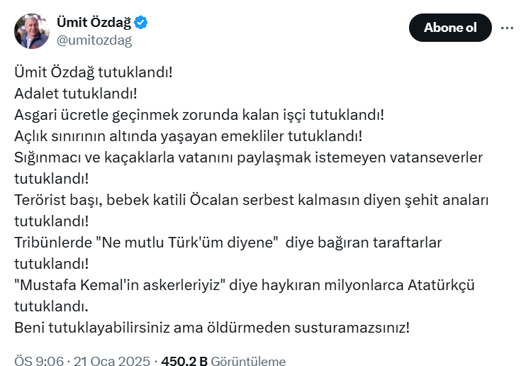 Tutuklandıktan Sonra Ümit Özdağ'dan İlk Açıklama!