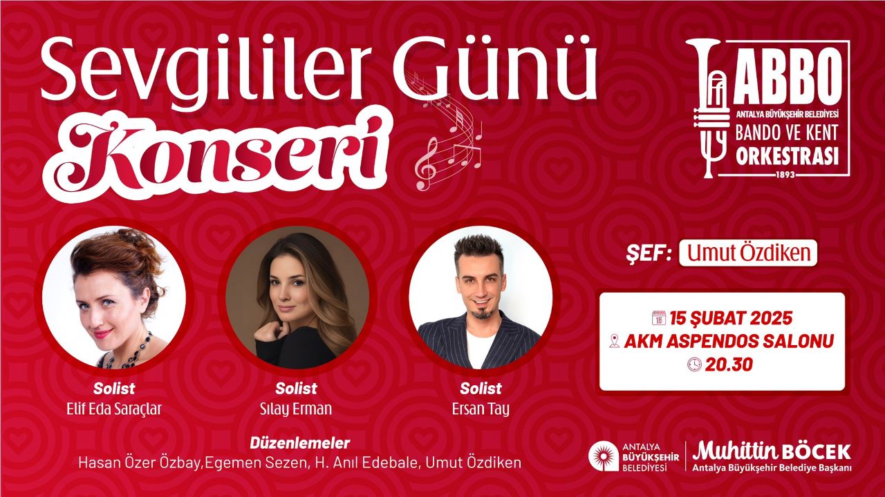 Antalya Büyükşehir Belediyesi’nden Sevgililer Günü’ne Özel İki Konser