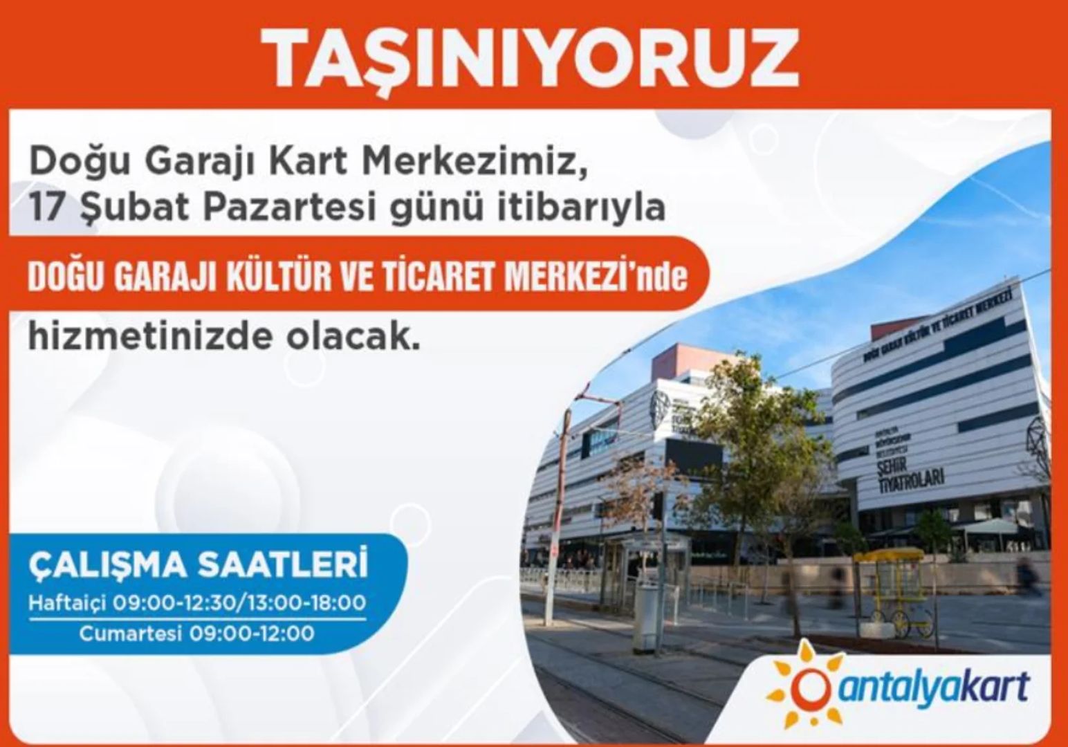 Antalyakart Doğu Garajı Kart Merkezi Taşınıyor  2