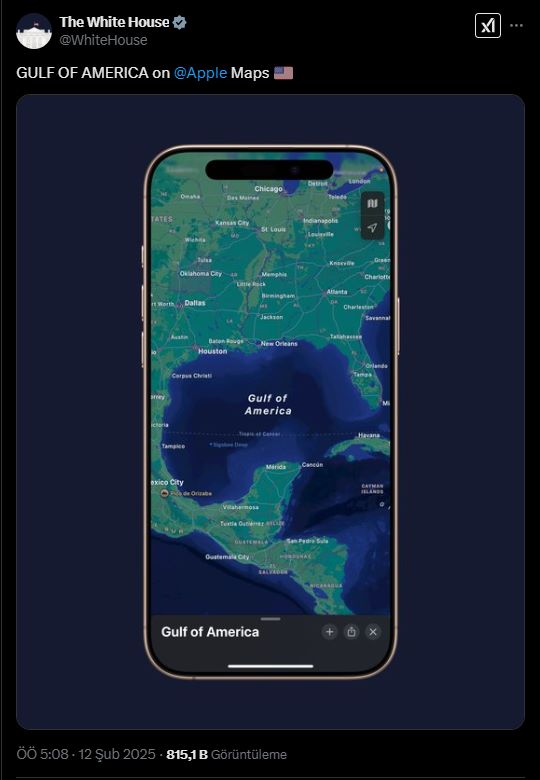 Apple ve Google Haritalar “Meksika Körfezi”nin Adını Değiştirdi