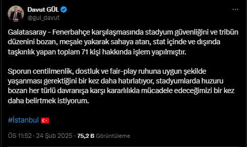 Derbide Taşkınlık Yapan 71 Kişi Hakkında İşlem Yapıldı