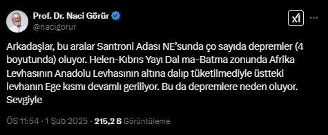 Ege Denizi'ndeki Depremler Sonrası Naci Görür Nedenini Açıkladı