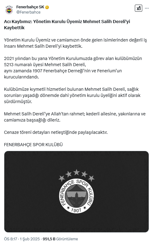 Fenerbahçe Kulübü'nün Acı Günü! 