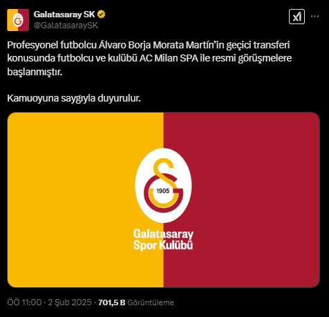 Galatasaray Yıldız Futbolcuyla Görüşmelere Başladığını Açıkladı