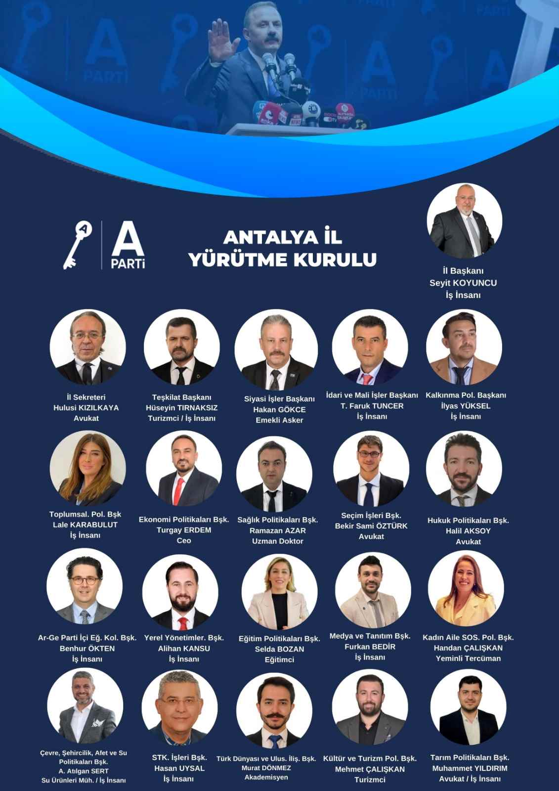 Anahtar Parti Antalya İl Yürütme Kurulunu Duyurdu Tecrübeli Ve Tanınmış İsimlerle Güçlü Kadro!
