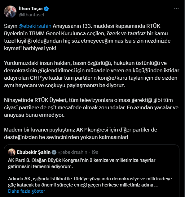 RTÜK Üyelerinden Ebubekir Şahin’e AKP Kongresi Tepkisi!!