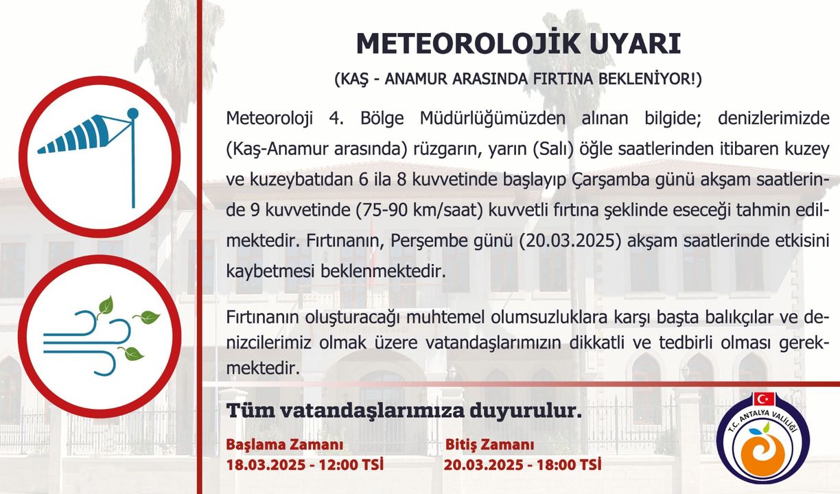 Antalya'ya Fırtına Ve Zirai Don Uyarısı! Meteoroloji Saat Verdi  2