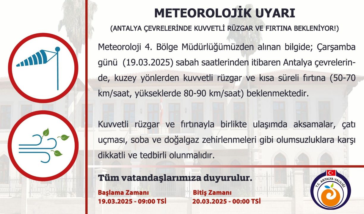 Antalya'ya Fırtına Ve Zirai Don Uyarısı! Meteoroloji Saat Verdi  4