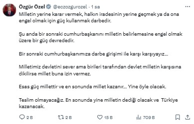 Özgür Özel Bir Sonraki Cumhurbaşkanımıza Darbe Girişimi  2