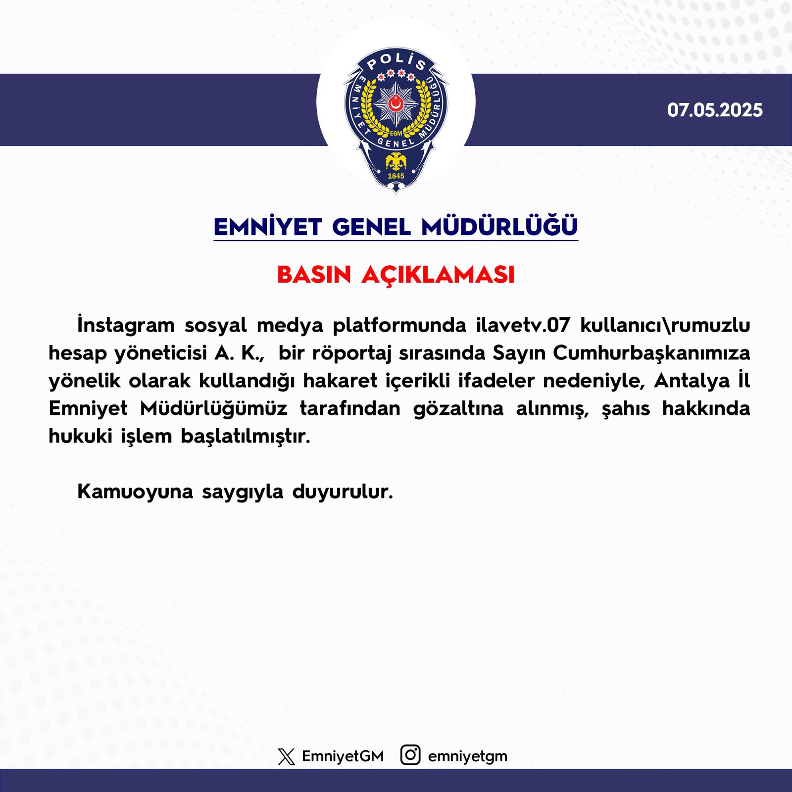 Antalya’da Arif Kocabıyık Gözaltına Alındı