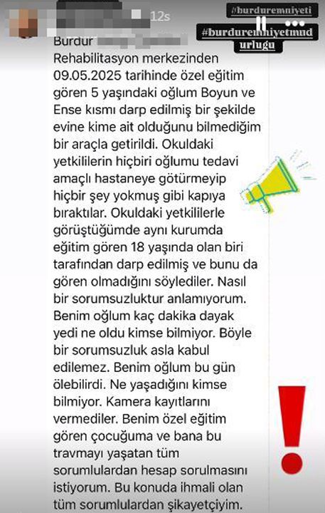 Burdur'da 5 Yaşındaki Çocuğa Rehabilitasyon Merkezinde Darp İddiası 3
