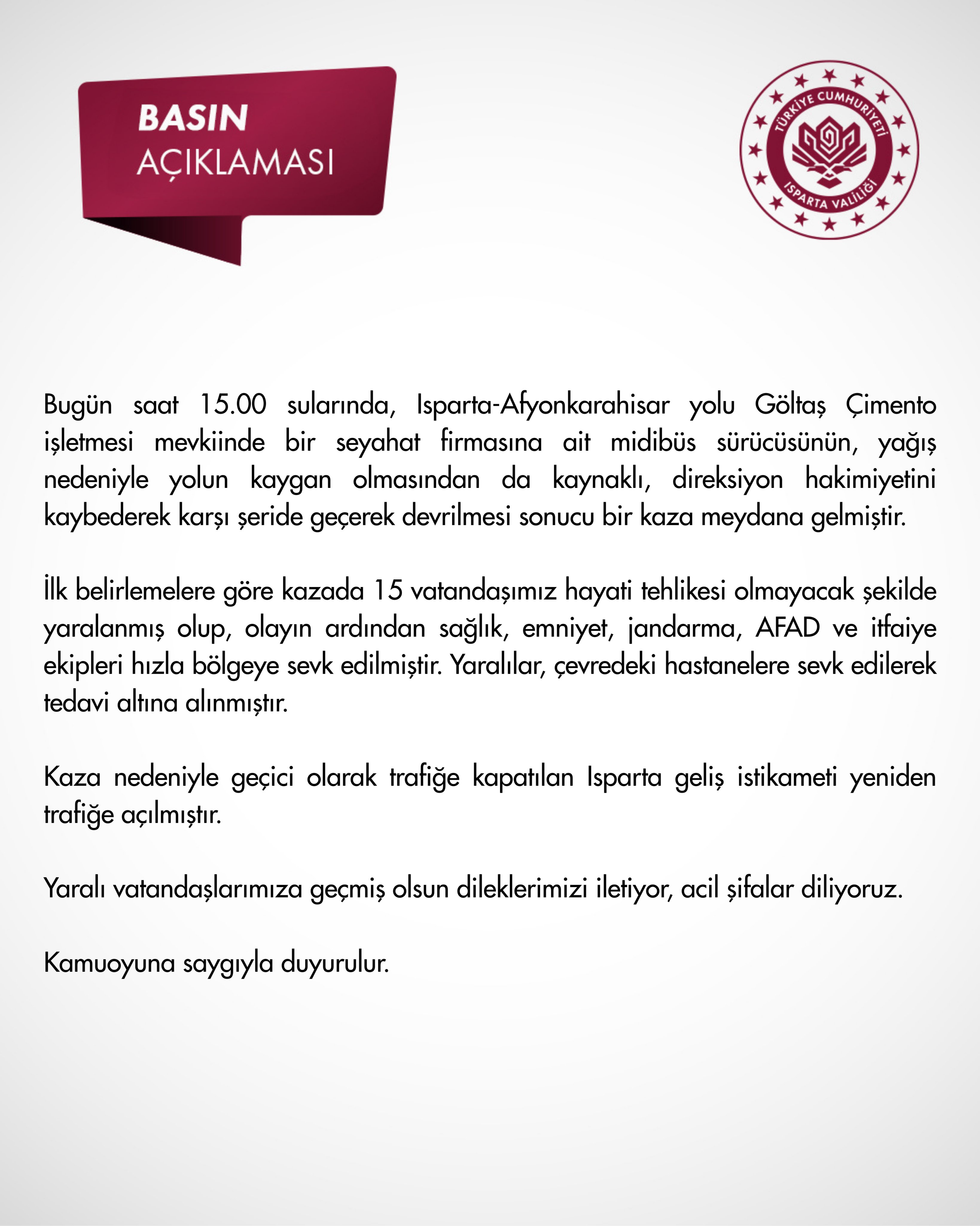 Isparta Midibüs Kaza Yaptı