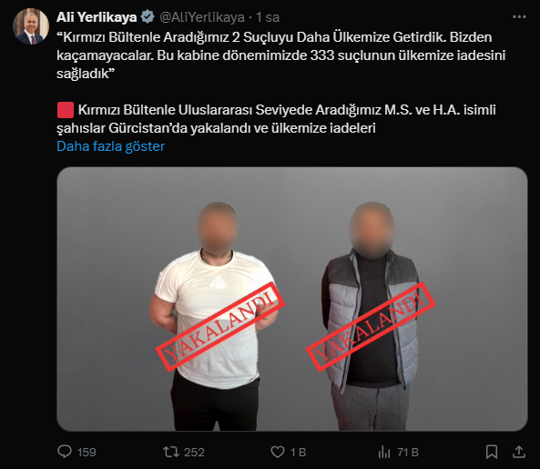 Kırmızı Bültenle Aranan 2 Şüpheli Türkiye’ye İade Edildi