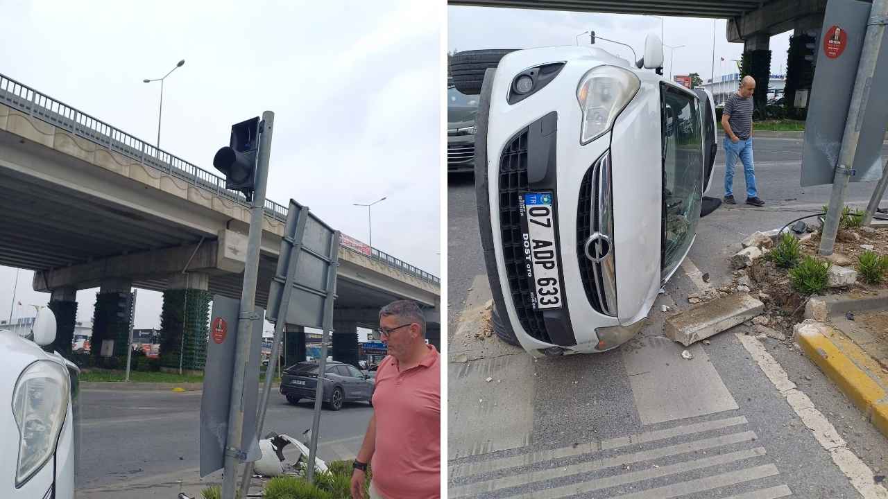 Manavgat'taki O Kavşakta Çalışmayan Trafik Lambaları Kaza Getirdi 3