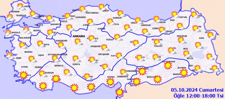 Meteoroloji açıkladı: Bugün hava nasıl olacak? 5 Ekim 2024 hava durumu