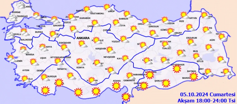 Meteoroloji açıkladı: Bugün hava nasıl olacak? 5 Ekim 2024 hava durumu