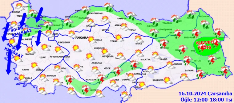 Meteoroloji'den 8 il için kuvvetli yağış uyarısı! 16 Ekim hava durumu