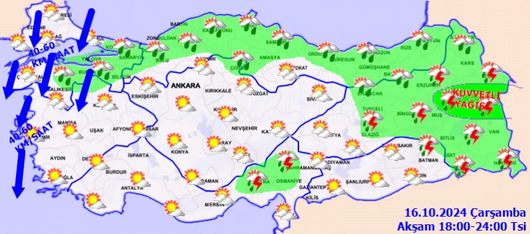 Meteoroloji'den 8 il için kuvvetli yağış uyarısı! 16 Ekim hava durumu