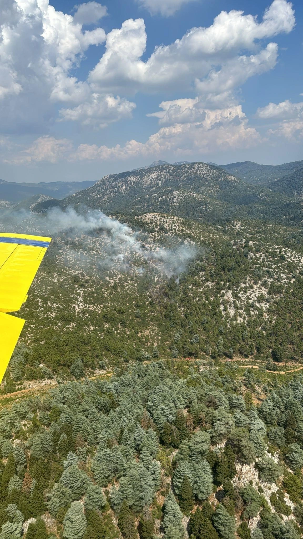 Burdur'da Yıldırım düşmesi sonucu ormanlık alanda yangın çıktı