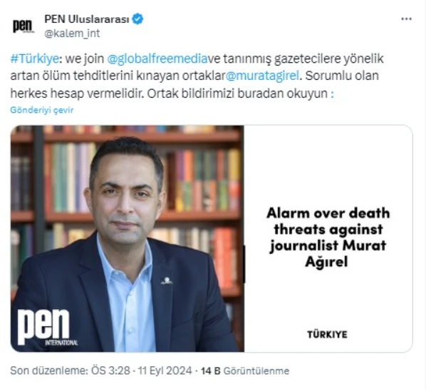 23 Basın Örgütünden Gazeteci Murat Ağırel'e Destek!