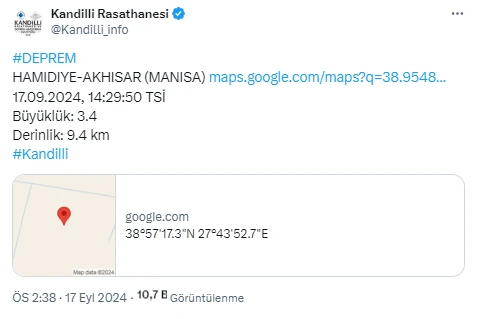 Kandilli Açıkladı: Manisa'da Art Arda Deprem Oldu!