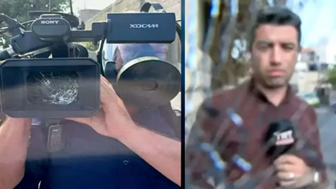 İsrail güçleri TRT Ekibine saldırıp kamerayı kırdı