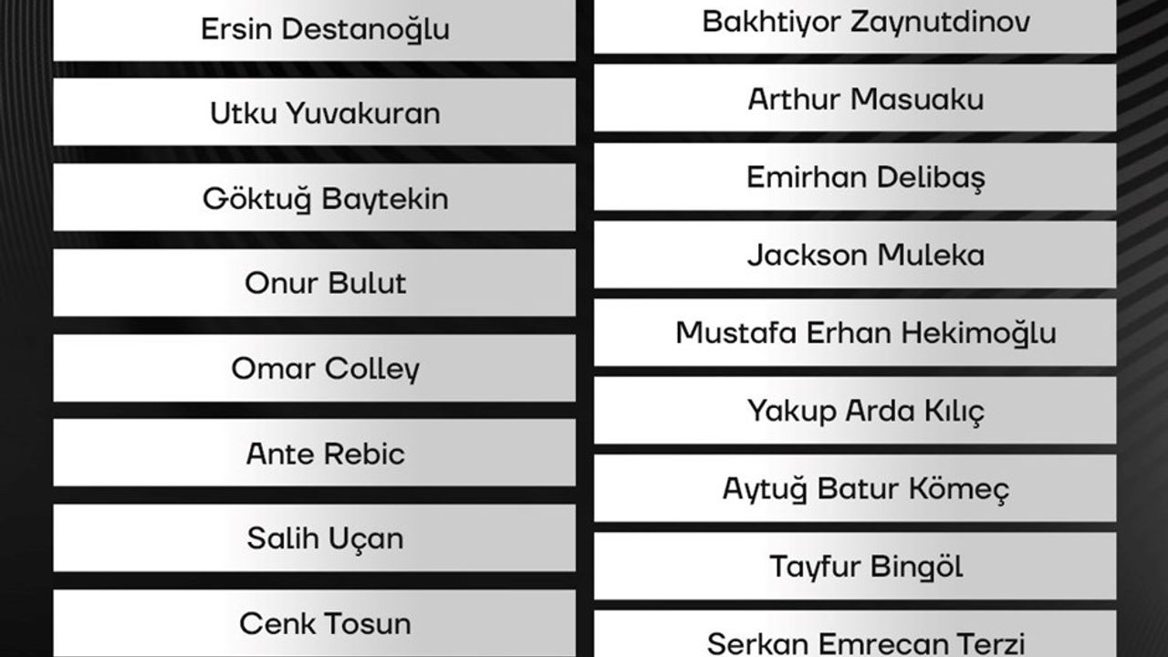 Beşiktaş Hatayspor Maçının Kamp Kadrosunu Açıkladı: İşte Sakat Olan İsimler