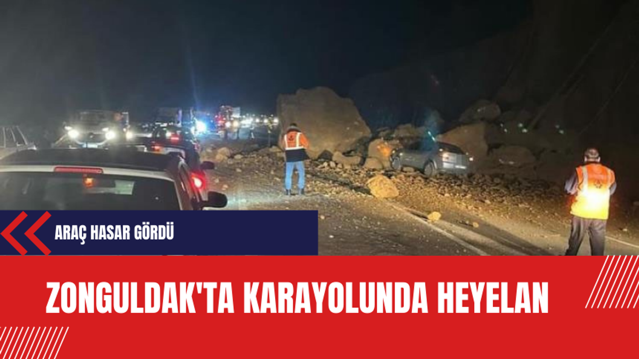 Zonguldak'ta Karayolunda Heyelan