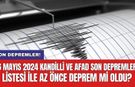 Son Depremler! 6 Mayıs 2024 Kandilli ve AFAD son depremler listesi ile az önce deprem mi oldu?