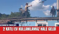 Kastamonu'da çıkan yangında 2 katlı ev kullanılamaz hale geldi