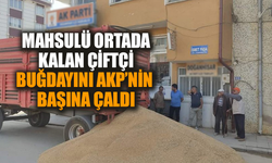 Mahsulü ortada kalan çiftçi buğdayını AKP’nin başına çaldı