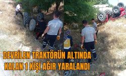 Burdur'da traktör devrildi: 1 yaralı