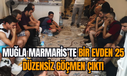 Muğla Marmaris’te bir evden 25 düzensiz göçmen çıktı
