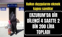 Erzurum'da bir dilenci 4 saatte 2 bin 200 lira topladı