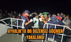 Ayvalık'ta 80 düzensiz göçmen yakalandı