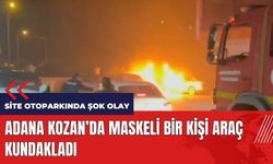 Adana Kozan'da maskeli bir kişi araç kundakladı