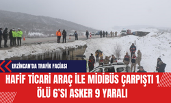 Erzincan'da Trafik Faciası: Hafif Ticari Araç ile Midibüs Çarpıştı 1 Ölü 6’sı Asker 9 Yaralı