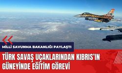 Türk savaş uçaklarından Kıbrıs'ın güneyinde eğitim görevi