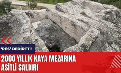 2000 yıllık kaya mezarına asitli saldırı!