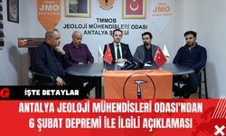 Antalya Jeoloji Mühendisleri Odası'ndan 6 Şubat Depremi İle İlgili Açıklaması