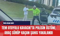 TEM Otoyolu Kavacık'ta Polisin Üstüne Araç Sürüp Kaçan Şahıs Yakalandı