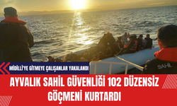 Ayvalık Sahil Güvenliği 102 Düzensiz Göçmeni Kurtardı: Midilli'ye Gitmeye Çalışanlar Yakalandı