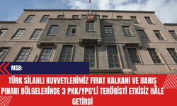 MSB: Türk Silahlı Kuvvetlerimiz Fırat Kalkanı ve Barış Pınarı bölgelerinde 3 P*K/Y*G'li ter*risti etkisiz hâle getirdi
