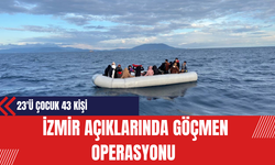 İzmir açıklarında göçmen operasyonu: 23'ü çocuk 43 kişi yakalandı