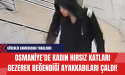 Osmaniye'de Kadın Hırsız Katları Gezere Beğendiği Ayakkabıları Çaldı Güvenlik Kamerasına Yakalandı