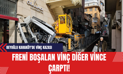 Beyoğlu Karaköy'de Vinç Kazası: Freni Boşalan Vinç Savruldu!